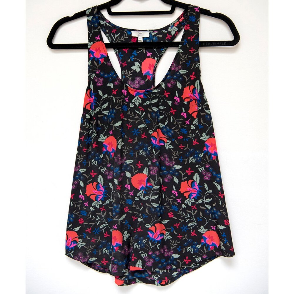 Joie 100% Silk Beckley Floral Racerback Sleeveless Blouse sz XS